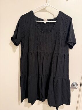 a new day Black Textured Tiered Mini Dress
